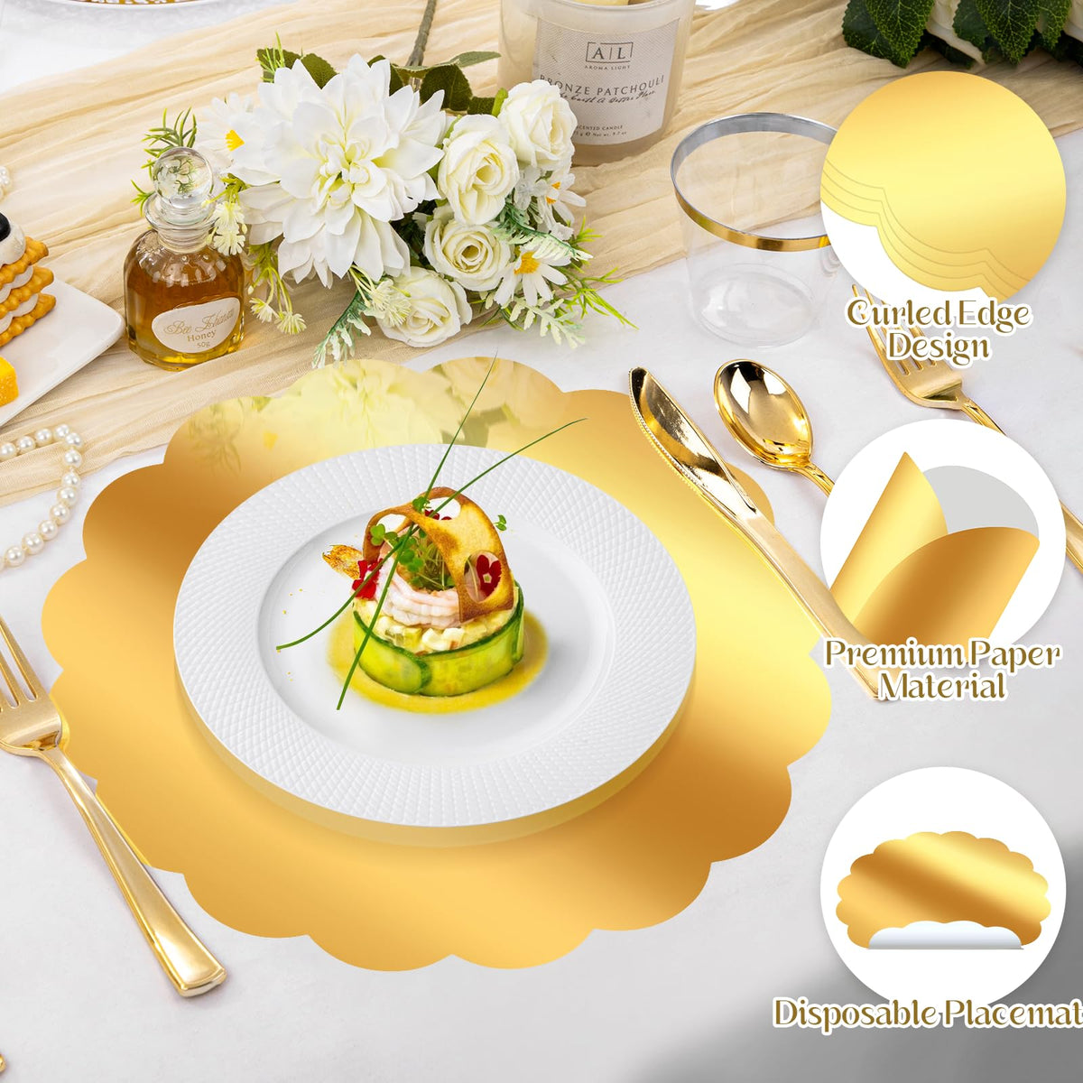 DI QIU REN disposable paper placemats provide spill protection and quick setup