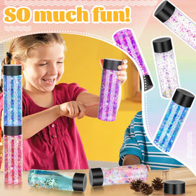 DI QIU REN glitter layers sensory bottle enhances tactile exploration