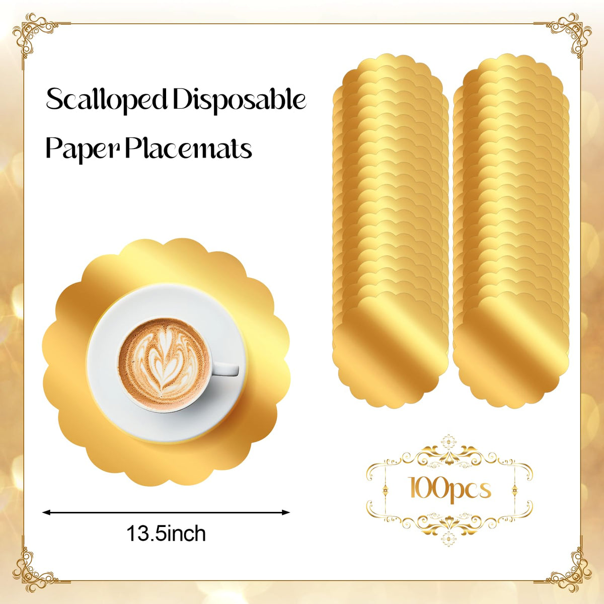 DI QIU REN gold foil mirror placemats add luxurious touch and surface protection