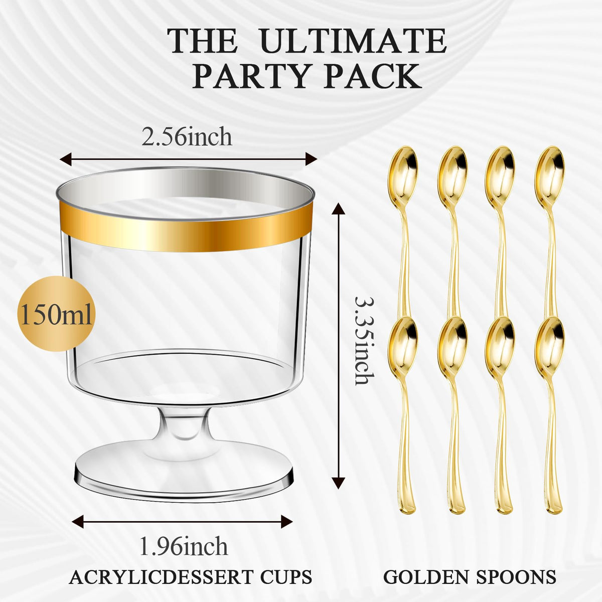 DI QIU REN mini gold spoons ideal for sampler desserts and tastings.