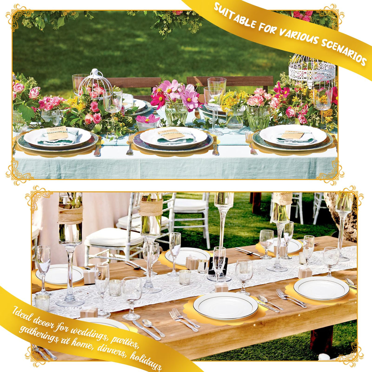 DI QIU REN party and wedding placemats create festive tablescapes
