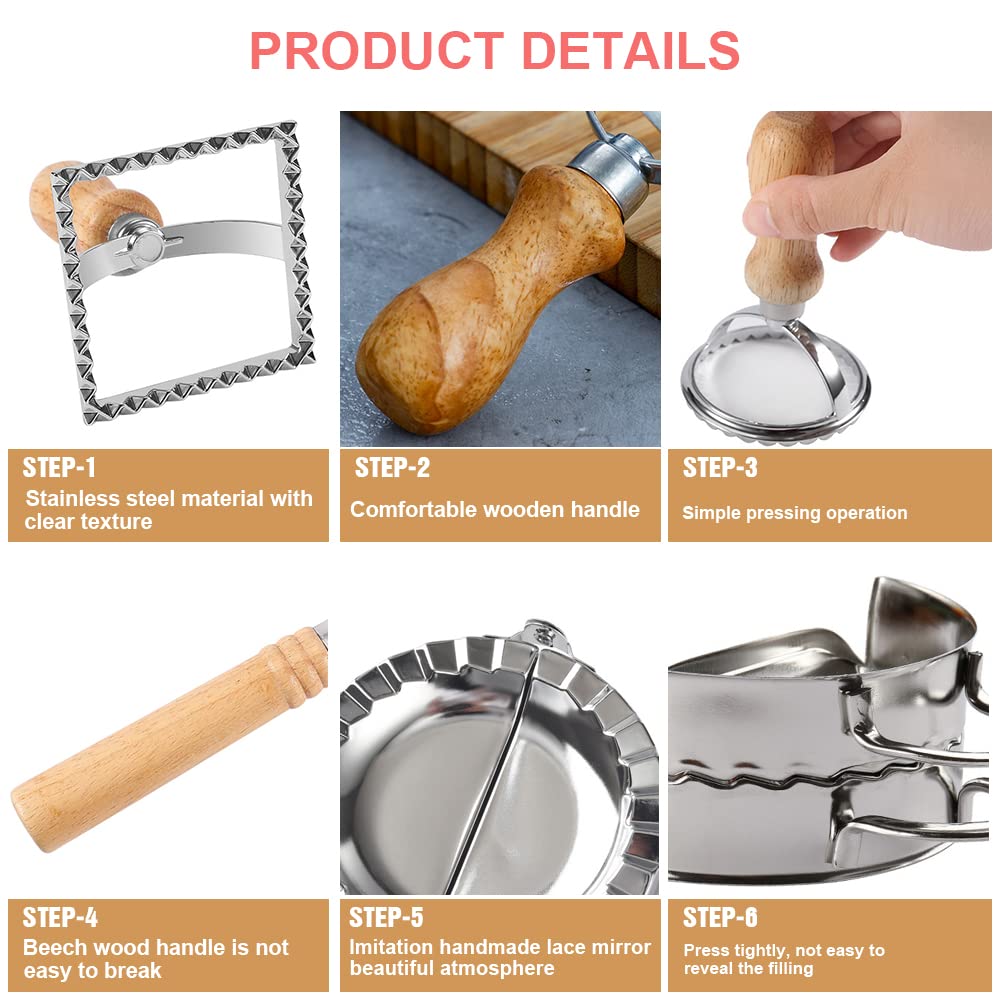 DI QIU REN ravioli wheel with fluted edges creates clear, decorative pasta patterns.
