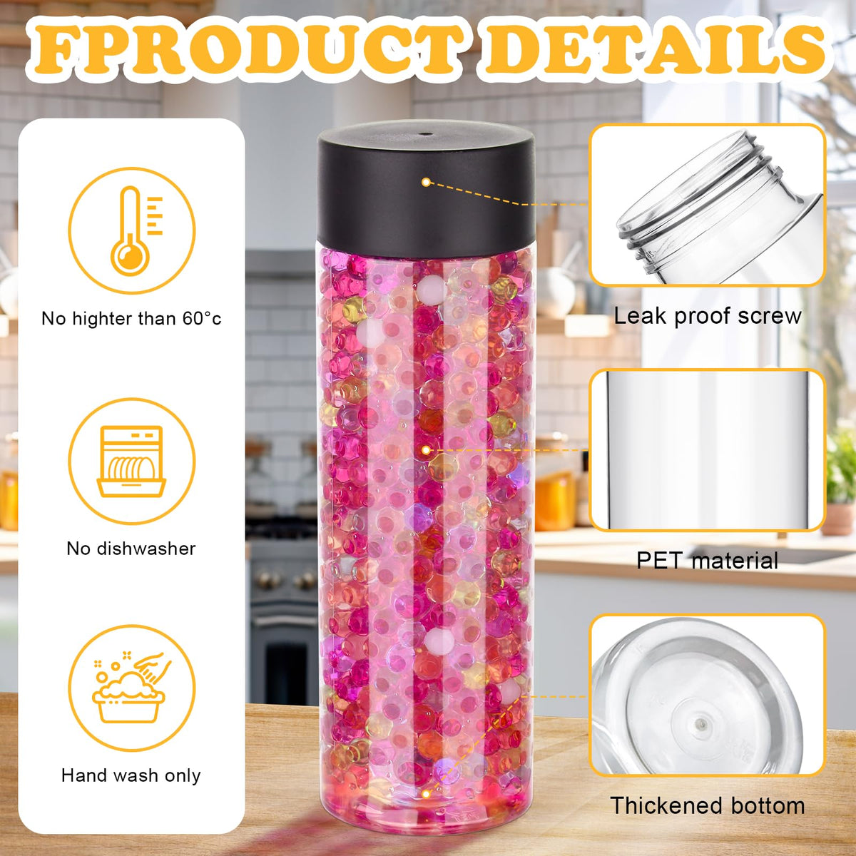 DI QIU REN water bottle transparent design supports easy monitoring during travel