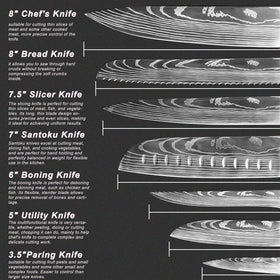 Diagsh 7-inch Santoku knife for balanced chopping.
