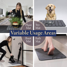 Diakitch stone drying mat features anti-slip pad for stability on counters.