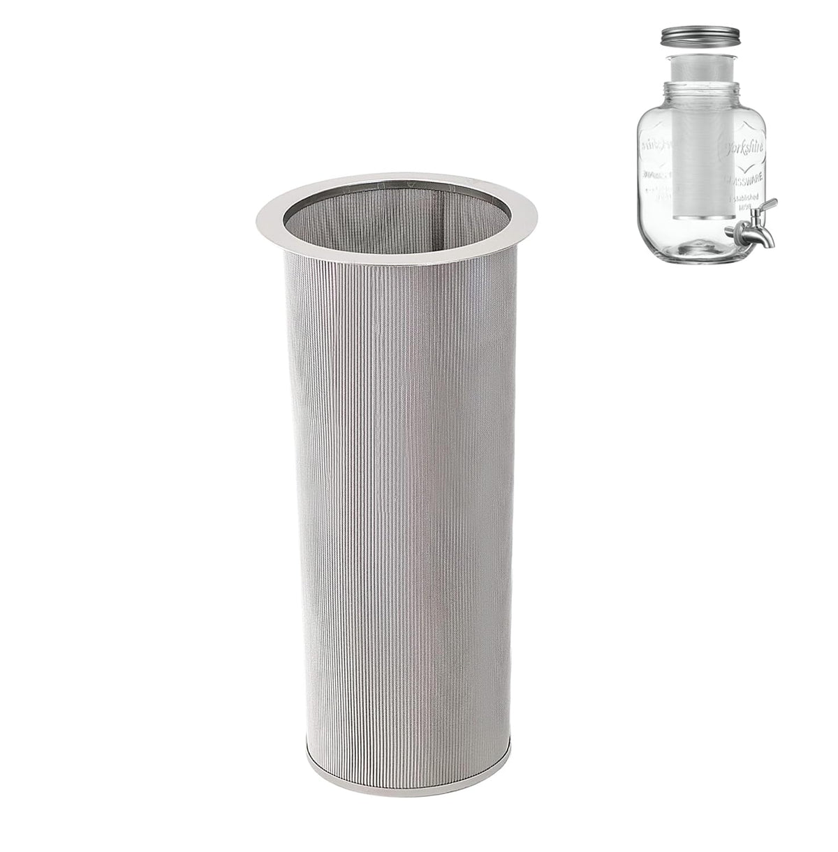 Diatomiteco cold brew filter fits 1-gallon mason jar for smooth batches.