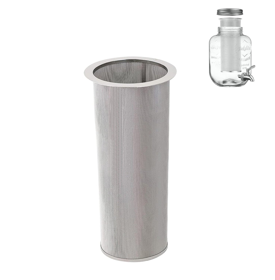 Diatomiteco cold brew filter fits 1-gallon mason jar for smooth batches.