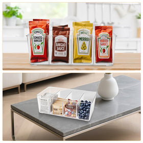 diatomiteco sauce packet organizer four-grid design fits different packets