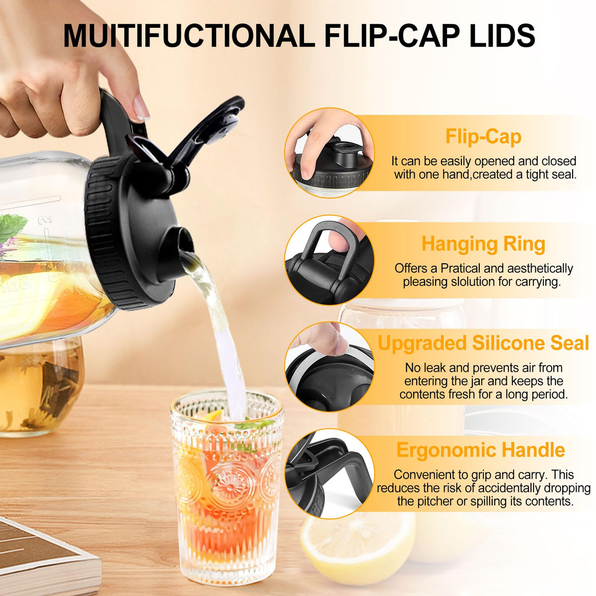 DIBOLASC ergonomic-handle pour-spout for comfortable pouring and control.