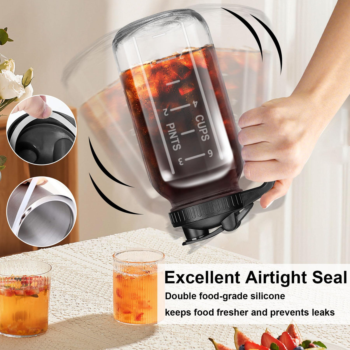 DIBOLASC multi-use pitcher ideal for breast milk, juice, or tea.