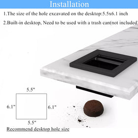 DIBTSA suitable for coffee-ground disposal at workstations.