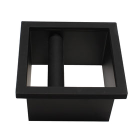 DIBTSA espresso knock box chute with rectangle design for quick coffee grounds disposal.