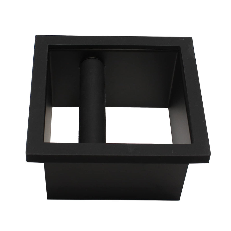 DIBTSA espresso knock box chute with rectangle design for quick coffee grounds disposal.