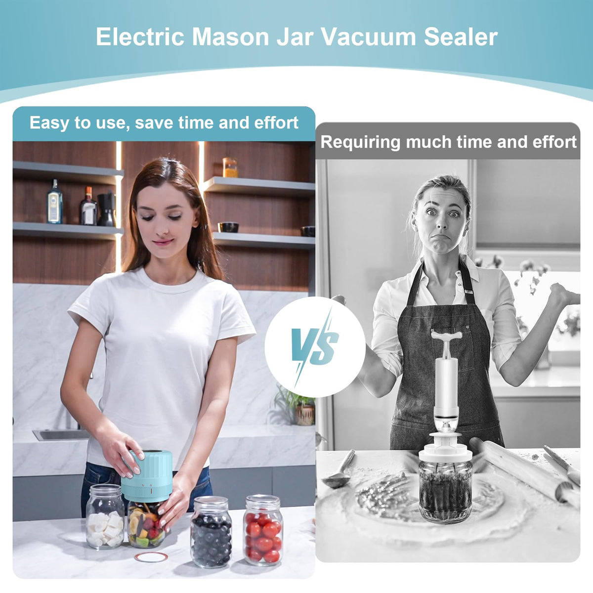 Dicorain VP06+ wide-mouth sealer in action preserving bulk foods