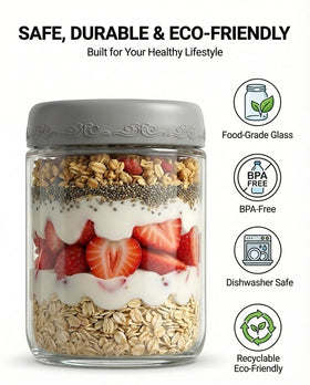 DicraoLea borosilicate glass jar safe in fridge and microwave