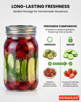 DicraoLea jars ideal for pickling and fermentation with bottom access.