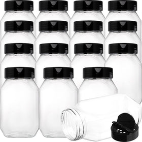Dicunoy 16-pack spice containers set with clear bodies for quick ingredient checks.