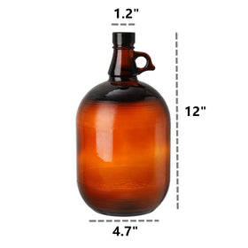 Dicunoy amber jug with airtight seal lid, side view for secure storage.