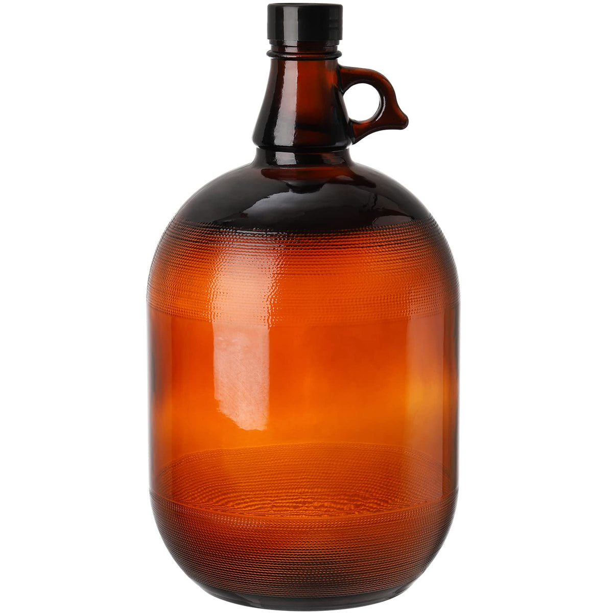 Dicunoy amber gallon jug with handle, front view for easy pouring and storage.