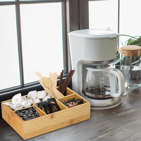 Durable bamboo surface is easy to wipe clean after daily use.