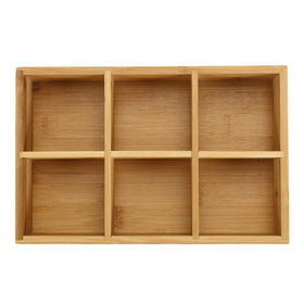 Dicunoy bamboo organizer on countertop keeps tea bags within reach.