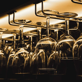 Dicunoy black finish adds modern elegance to wine cellar or kitchen.