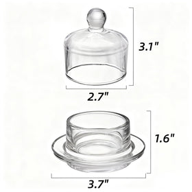 Dicunoy butter dish closeup shows crystal-clear glass clarity