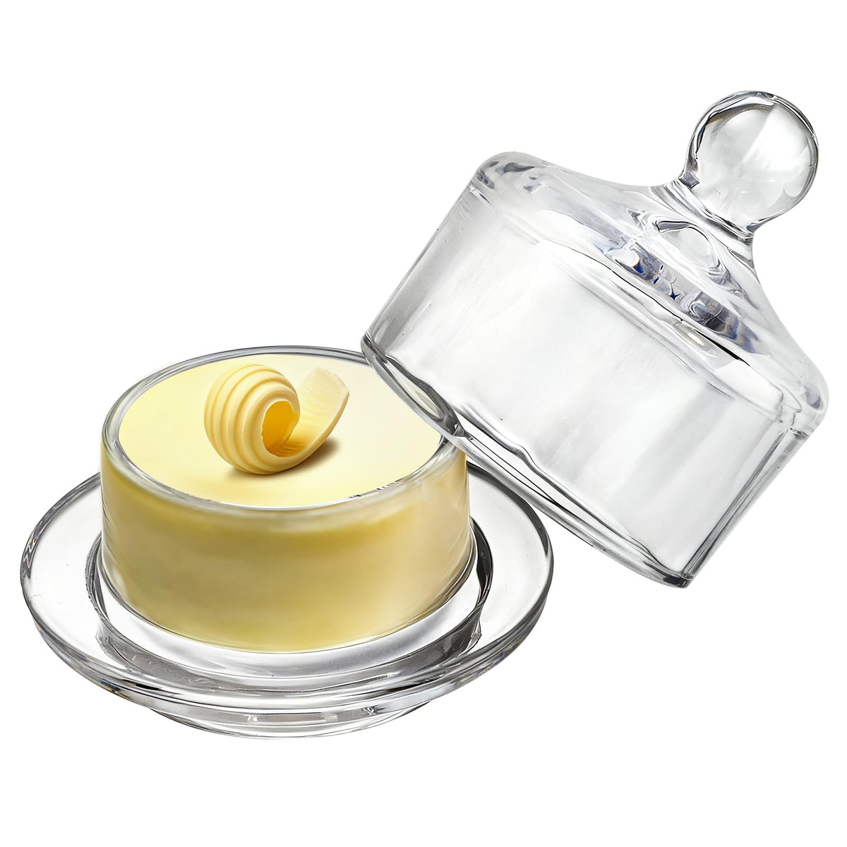 Dicunoy butter dish dome lid handle for easy serving