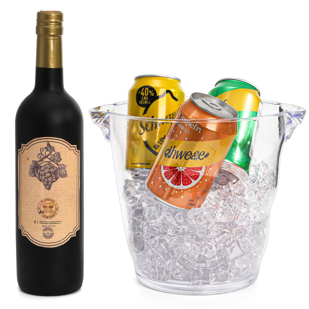 Dicunoy clear beverage tub with wave body shows contents clearly