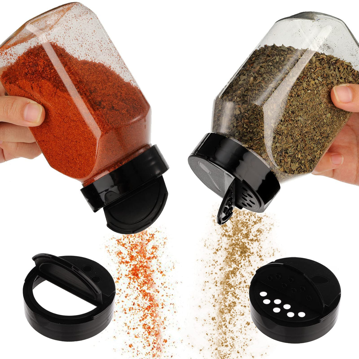 Dicunoy flip-top lids offer pour or shake options for flexible use.