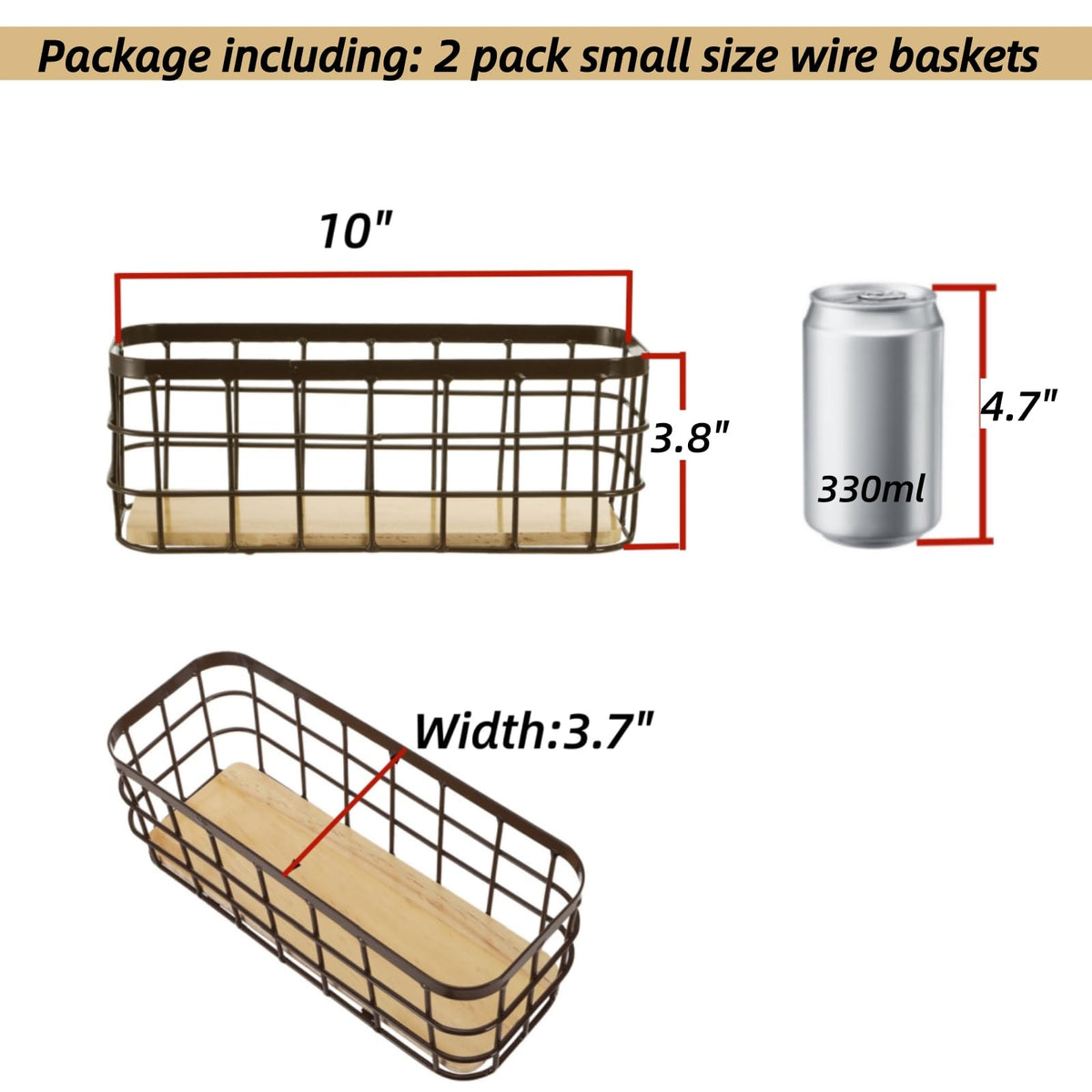 Dicunoy narrow rustic storage basket on the counter for tidy shelves.