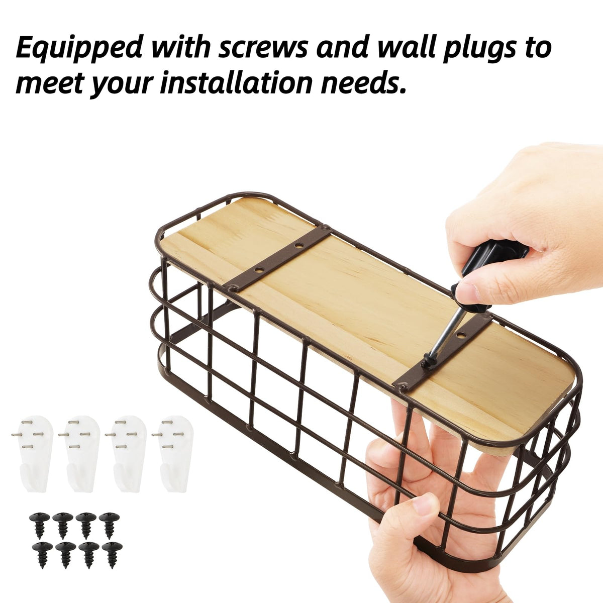 Dicunoy wall-mount ready basket tray for flexible storage.