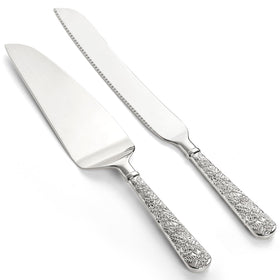 Dicunoy wedding cake knife with engraved handle for elegant cake cutting.