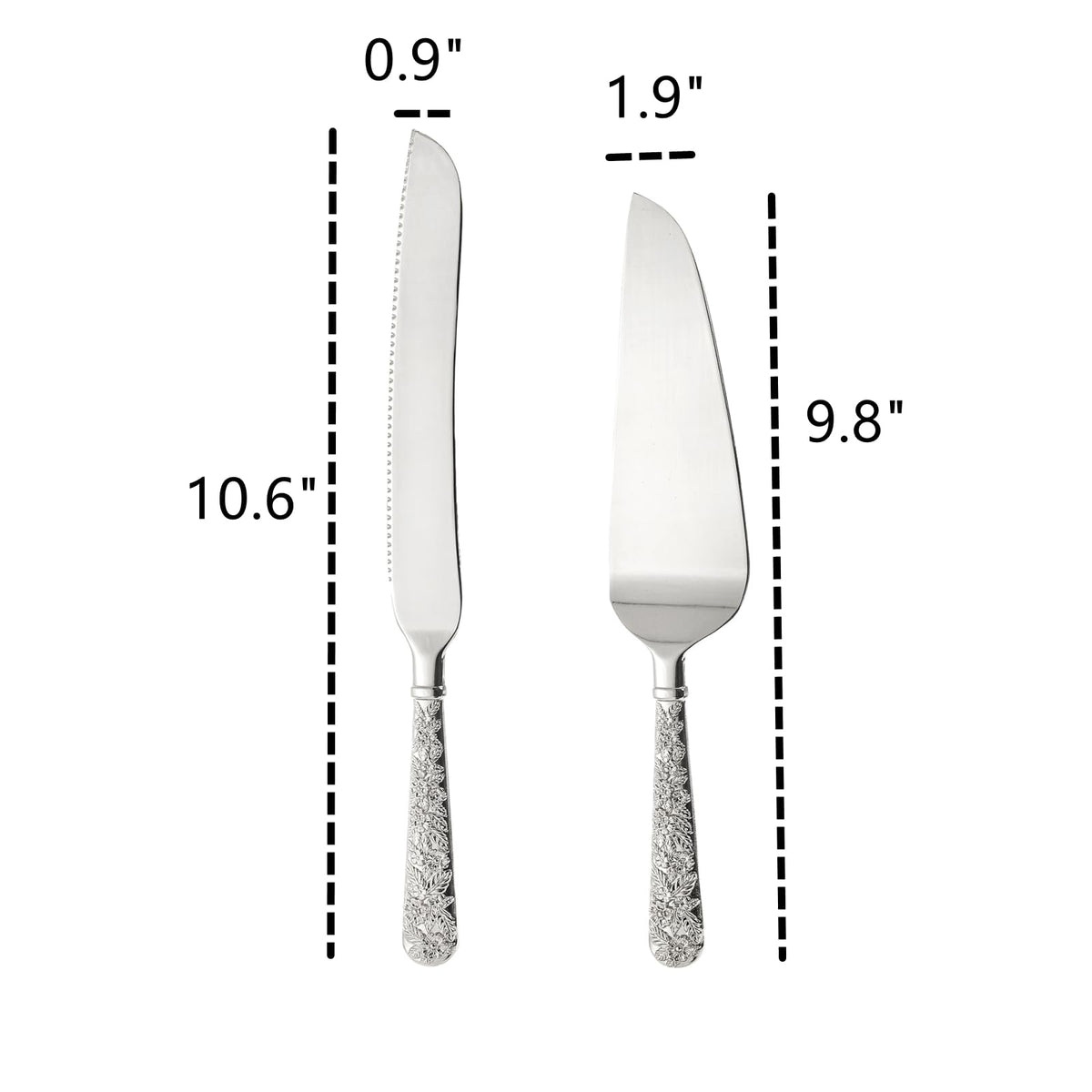 Dicunoy wedding cake server with engraved handle for smooth serving.