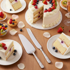 Dicunoy wedding gift cake servers add coordinated elegance.
