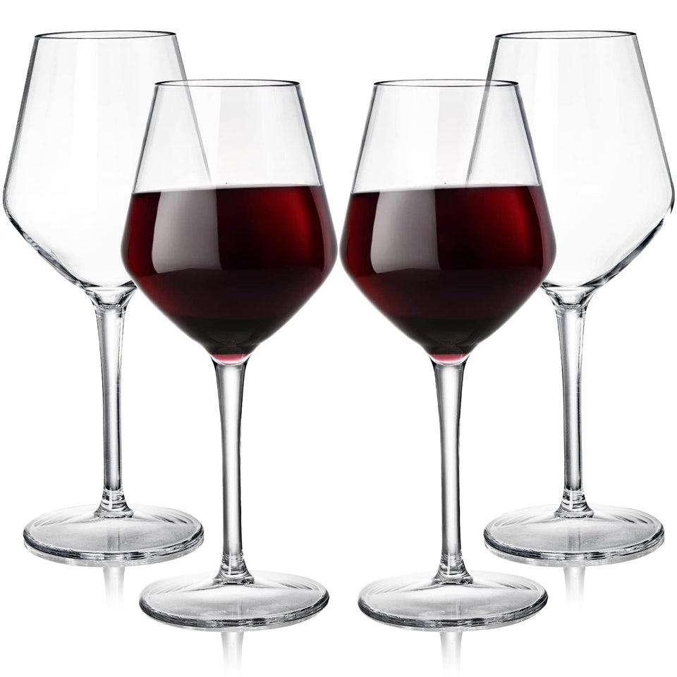 Dicunoy unbreakable stemmed wine glasses for outdoor entertaining.