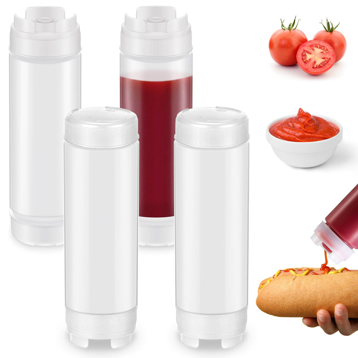 Didaey squeeze bottles with inverted design for mess-free sauce dispensing
