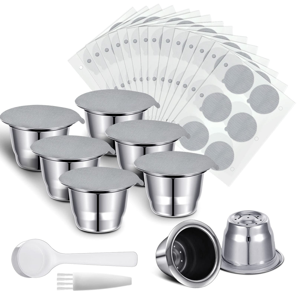 Didaey stainless steel reusable capsules ready for six-cup espresso at home