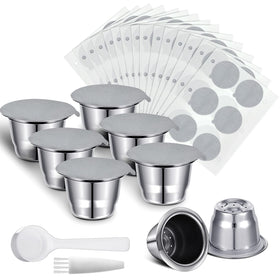 Didaey stainless steel reusable capsules ready for six-cup espresso at home