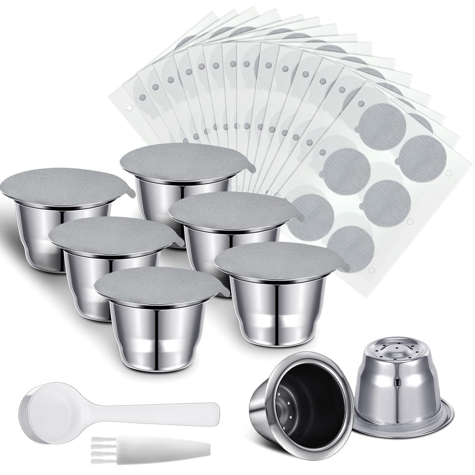 Didaey stainless steel reusable capsules ready for six-cup espresso at home