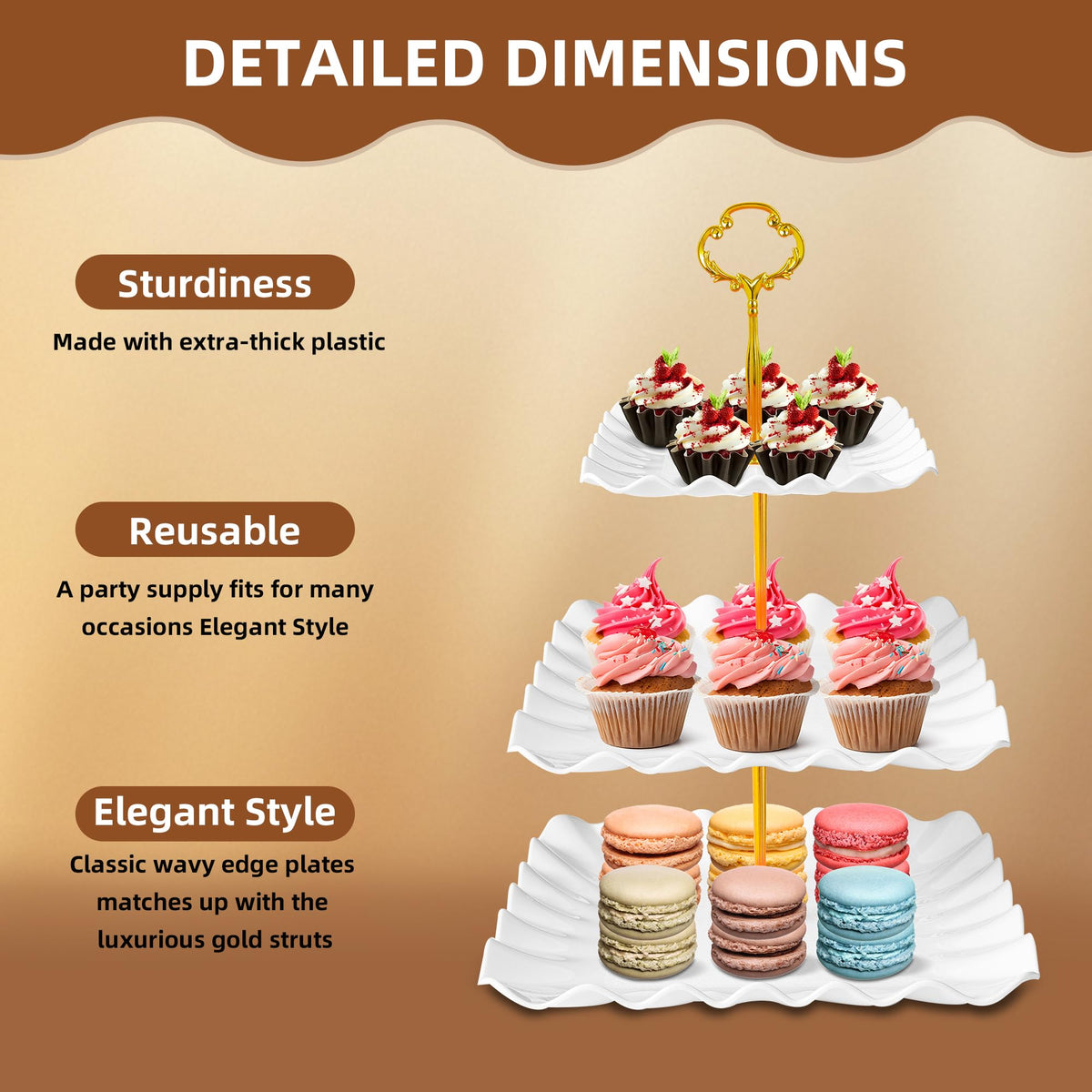 DIDROOM square cake stands assembly demonstrating sturdy construction and balance.