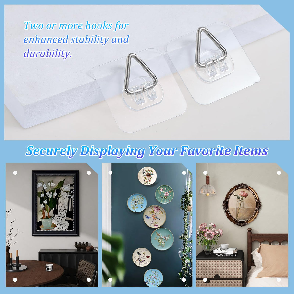 DIDUDIDU compact 2.4-inch hangers save space while keeping items centered on walls.