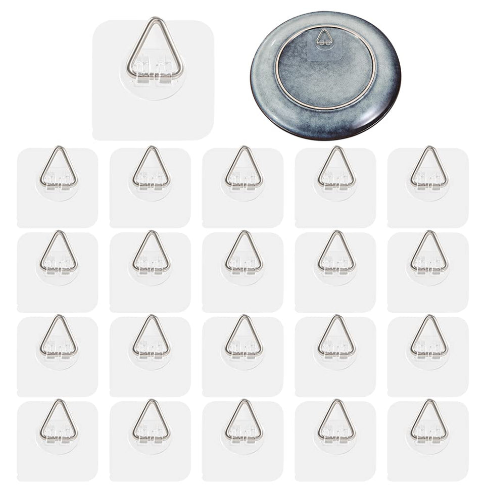 DIDUDIDU wall plate hangers with adhesive back securely display decorative plates on a clean wall.
