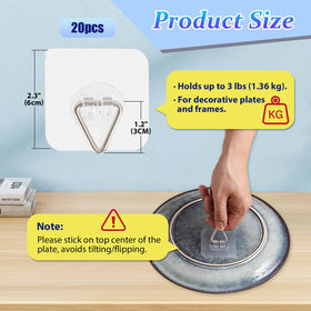 DIDUDIDU plate hangers feature a stainless steel triangle hook for durable, rust-resistant hanging.