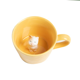 DIHOclub Cat Coffee Cup with hidden cat adds playful charm to sips