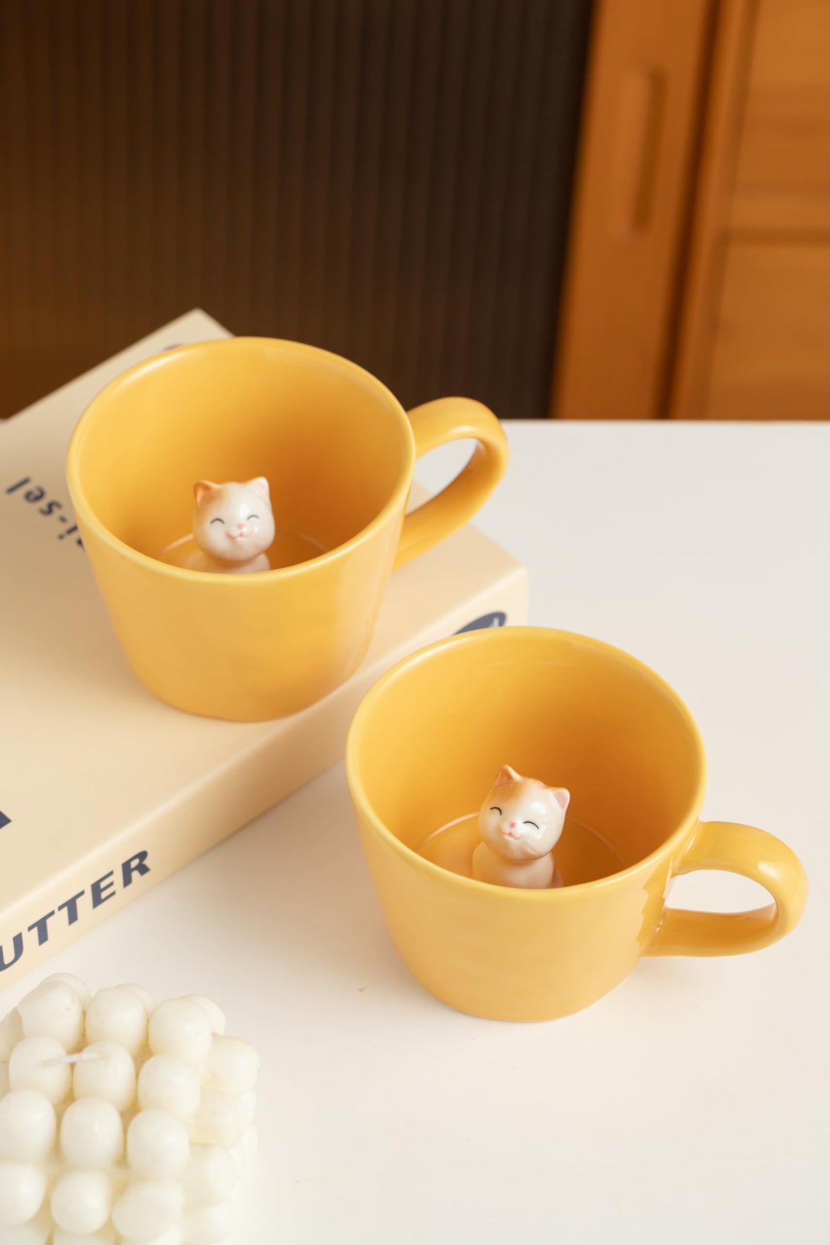 Bright yellow glaze adds sunny vibes to tea or coffee