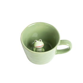 DIHOclub Frog Coffee Cup with hidden 3D frog inside for playful mornings