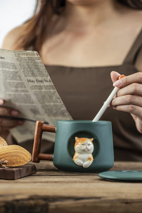 DIHOclub Adorable 3D Cat Mug packaged gift-ready for animal lovers.