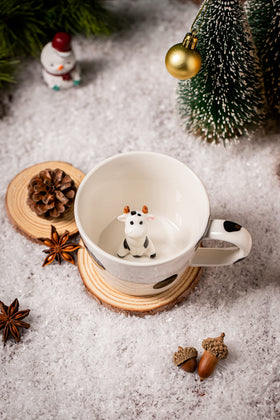 Dihoclub hand painted cow mug features unique art for daily beverages.