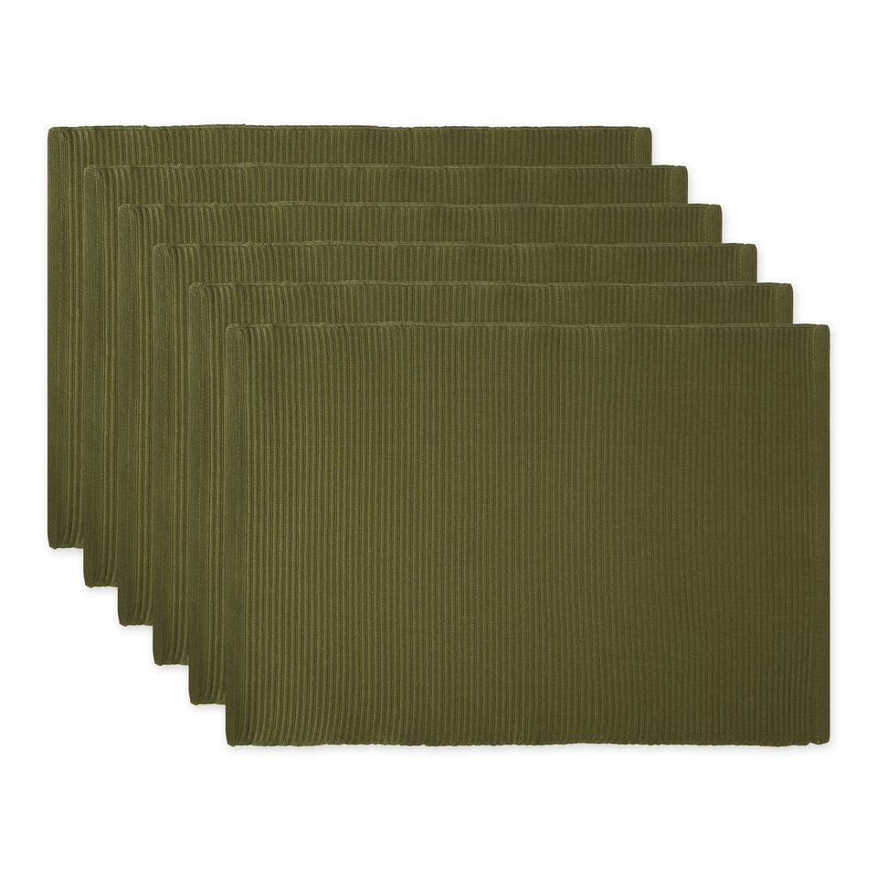 DII basic everyday ribbed placemat Sage 13x19 for everyday dining texture.